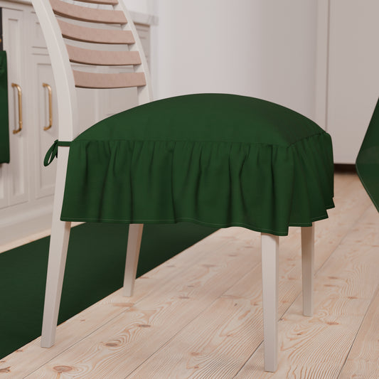 Coussins unis pour chaises avec volant vert