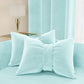 Sofa Cushions, Light Blue Bow Velvet Cushions 1pc