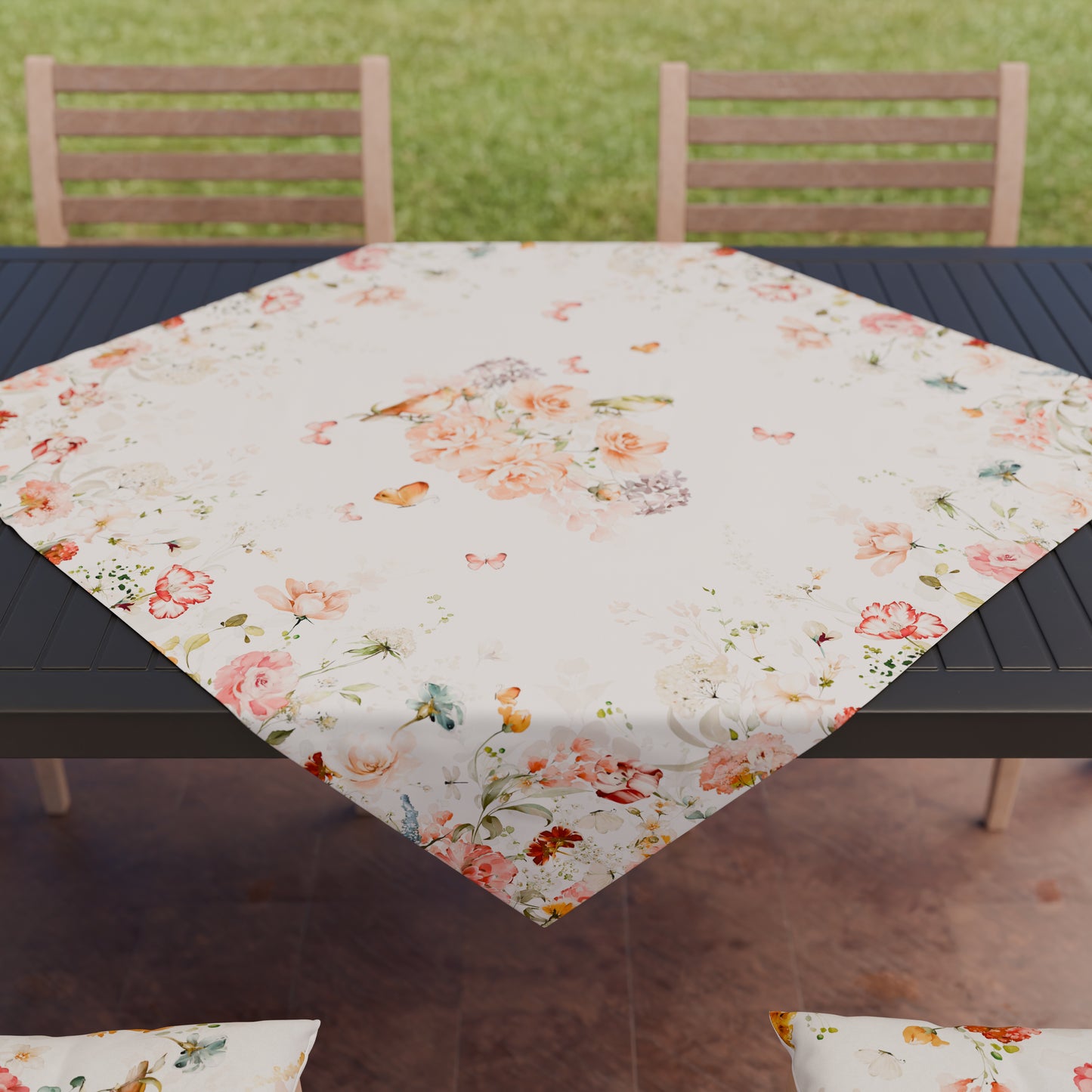 Centre de table de cuisine moderne en impression numérique florale 06