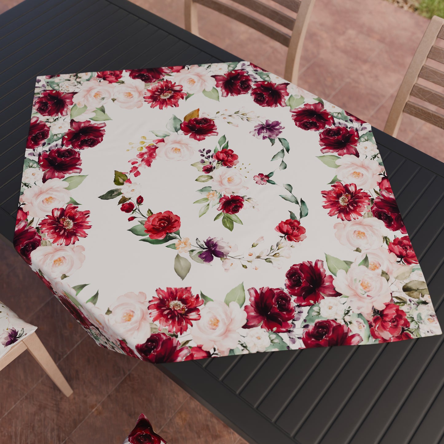 Pièce maîtresse de cuisine moderne en impression numérique florale-07