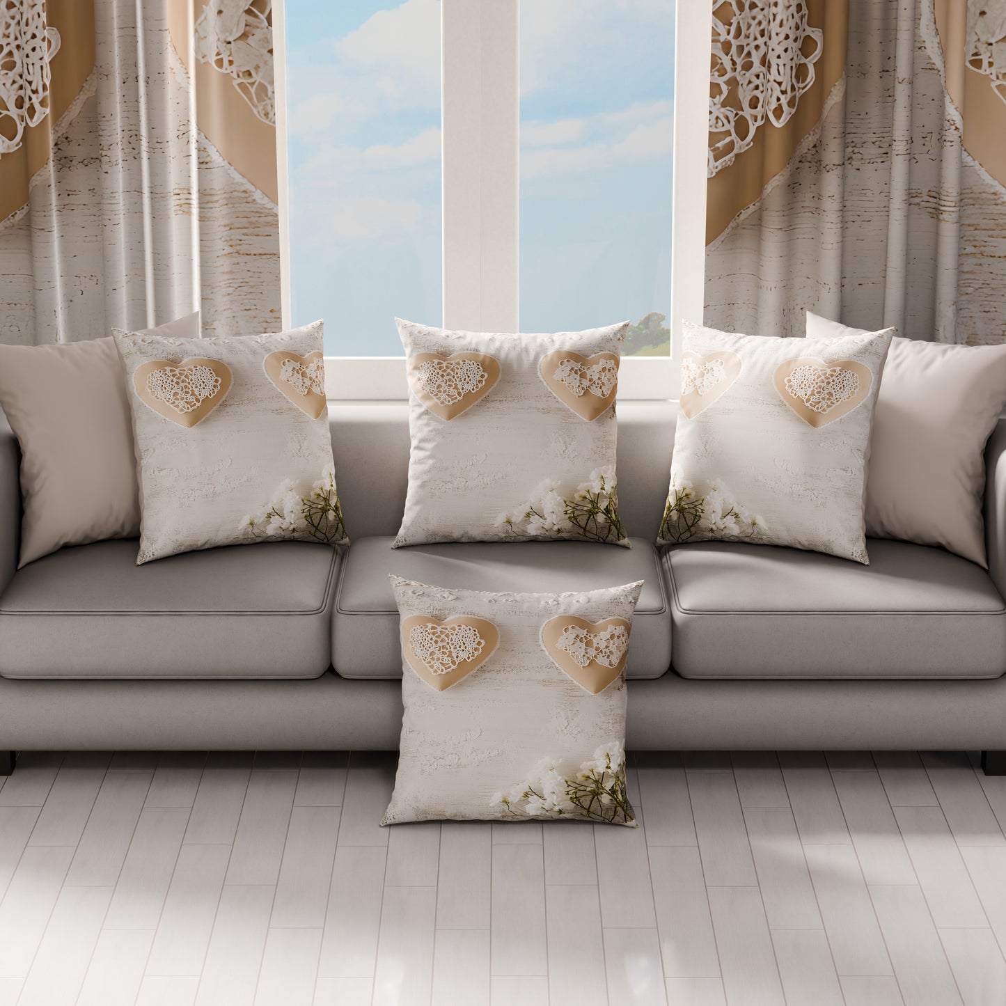 Cuscini, Copricuscini Divano, Cuscini Arredo in Stampa Digitale Shabby 325