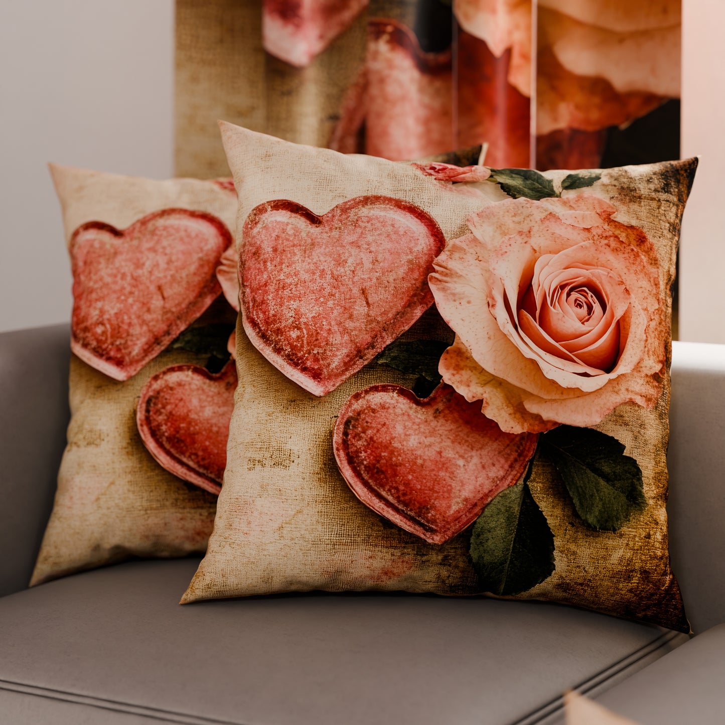 Cuscini, Copricuscini Divano, Cuscini Arredo in Stampa Digitale Shabby 332