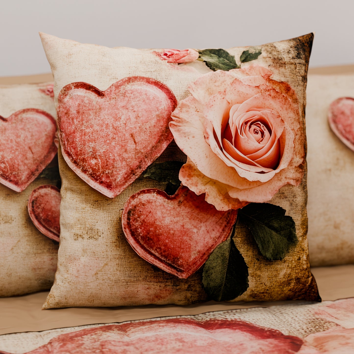 Cuscini, Copricuscini Divano, Cuscini Arredo in Stampa Digitale Shabby 332