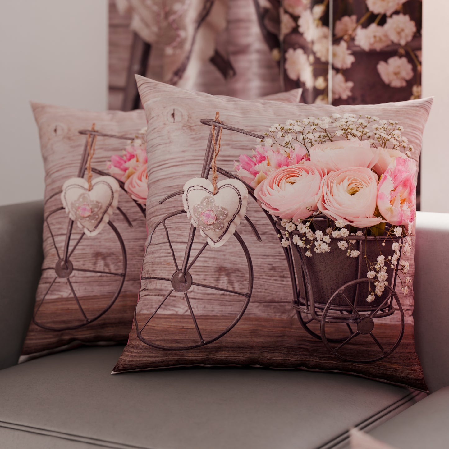 Cuscini, Copricuscini Divano, Cuscini Arredo in Stampa Digitale Shabby 337