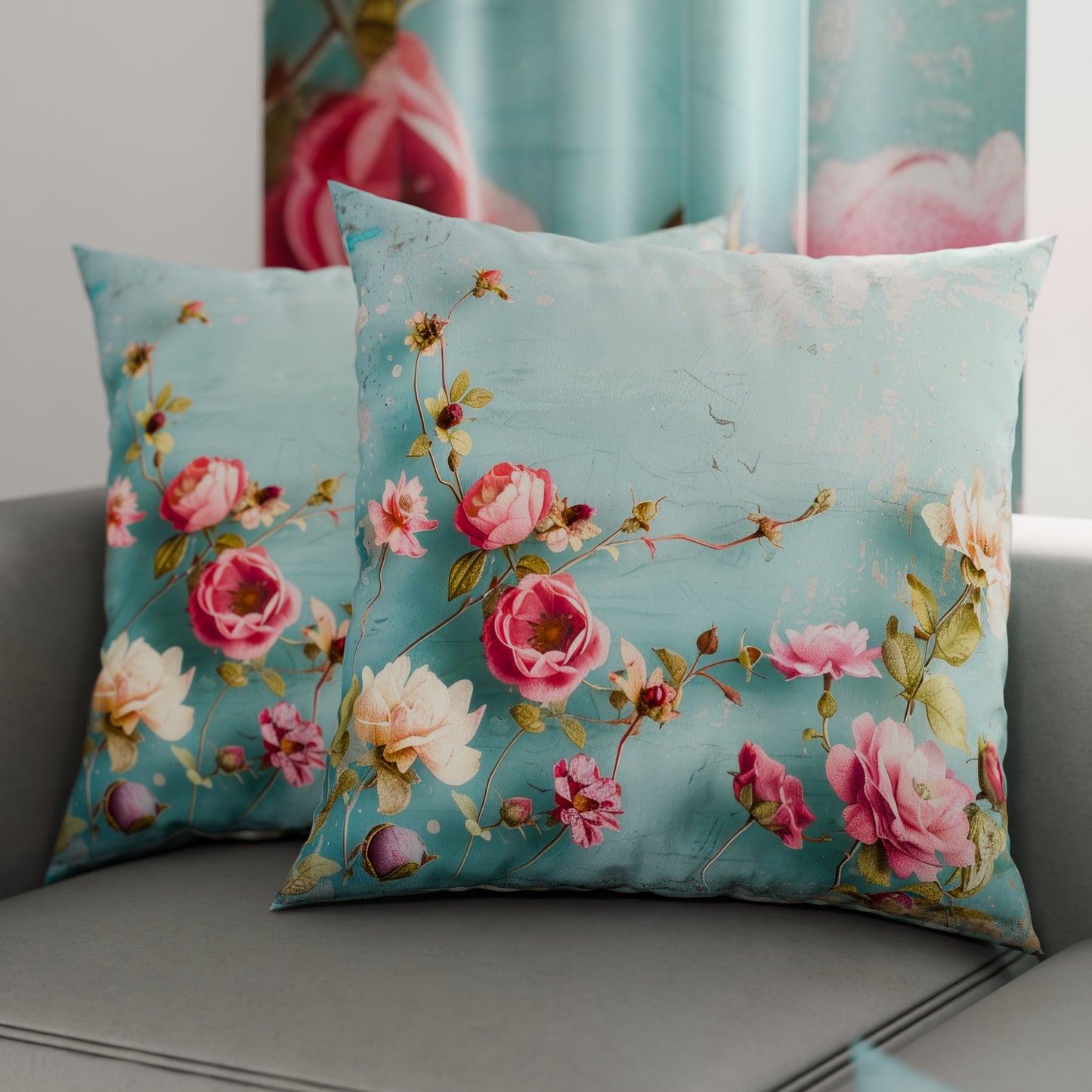 Cuscini, Copricuscini Divano, Cuscini Arredo in Stampa Digitale Shabby 345