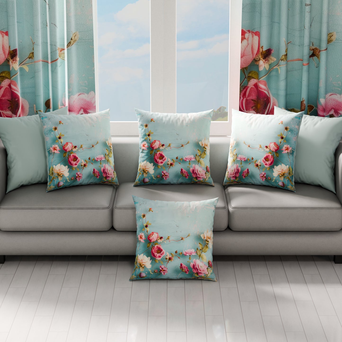 Cuscini, Copricuscini Divano, Cuscini Arredo in Stampa Digitale Shabby 345