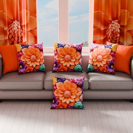 Coussins, Housses de Coussins pour Canapé, Coussins Décoratifs en Impression Digitale Florale 05-12