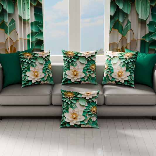 Coussins, Housses de Coussins pour Canapé, Coussins Décoratifs en Impression Digitale Florale 05-7