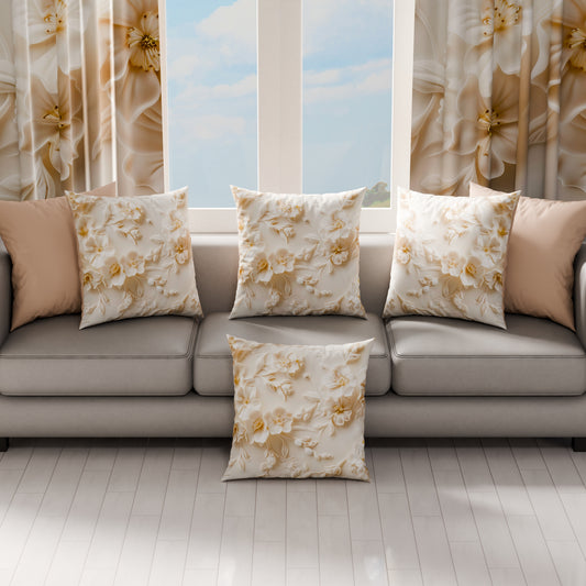 Coussins, Housses de Coussin pour Canapé, Coussins Décoratifs en Impression Digitale Florale 06-10