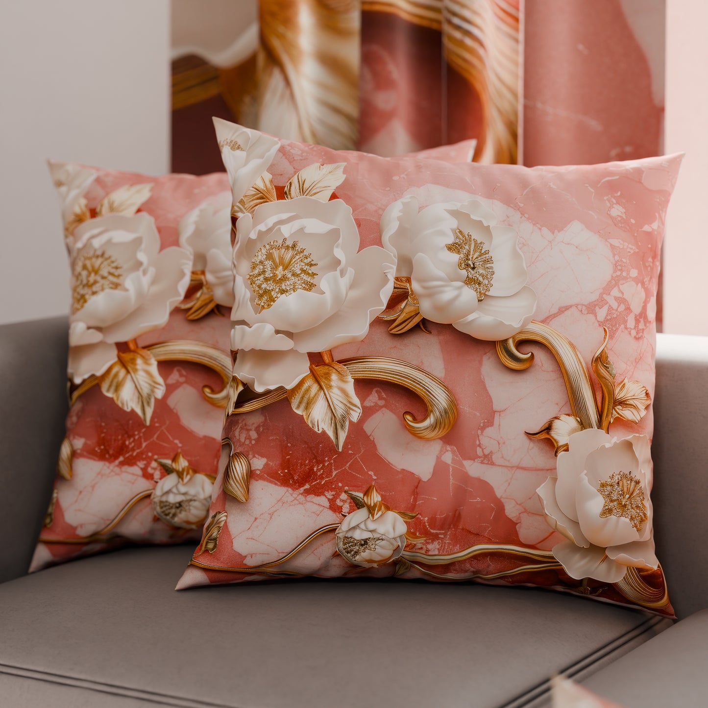 Cuscini, Copricuscini Divano, Cuscini Arredo in Stampa Digitale Floreale 06-11