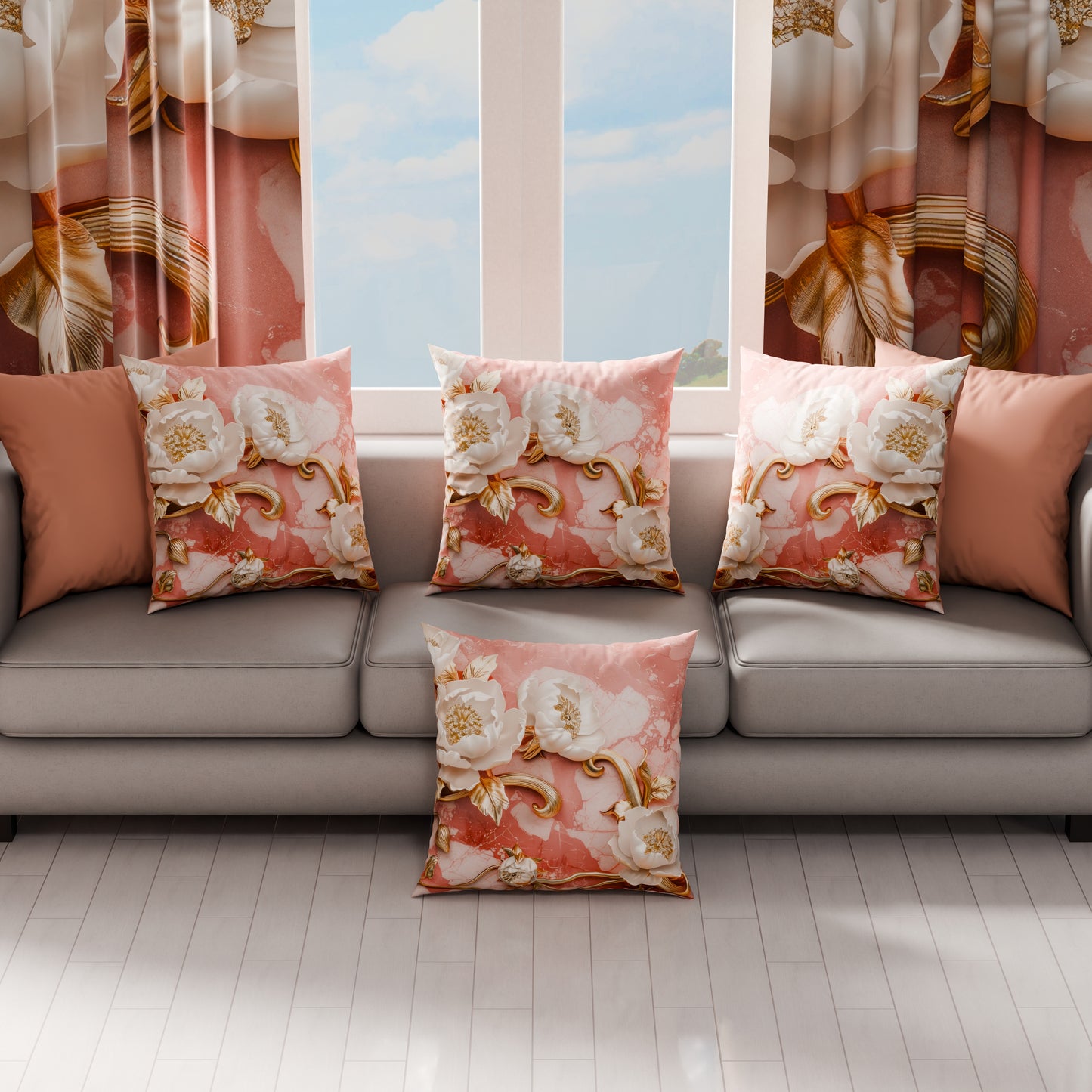 Cuscini, Copricuscini Divano, Cuscini Arredo in Stampa Digitale Floreale 06-11