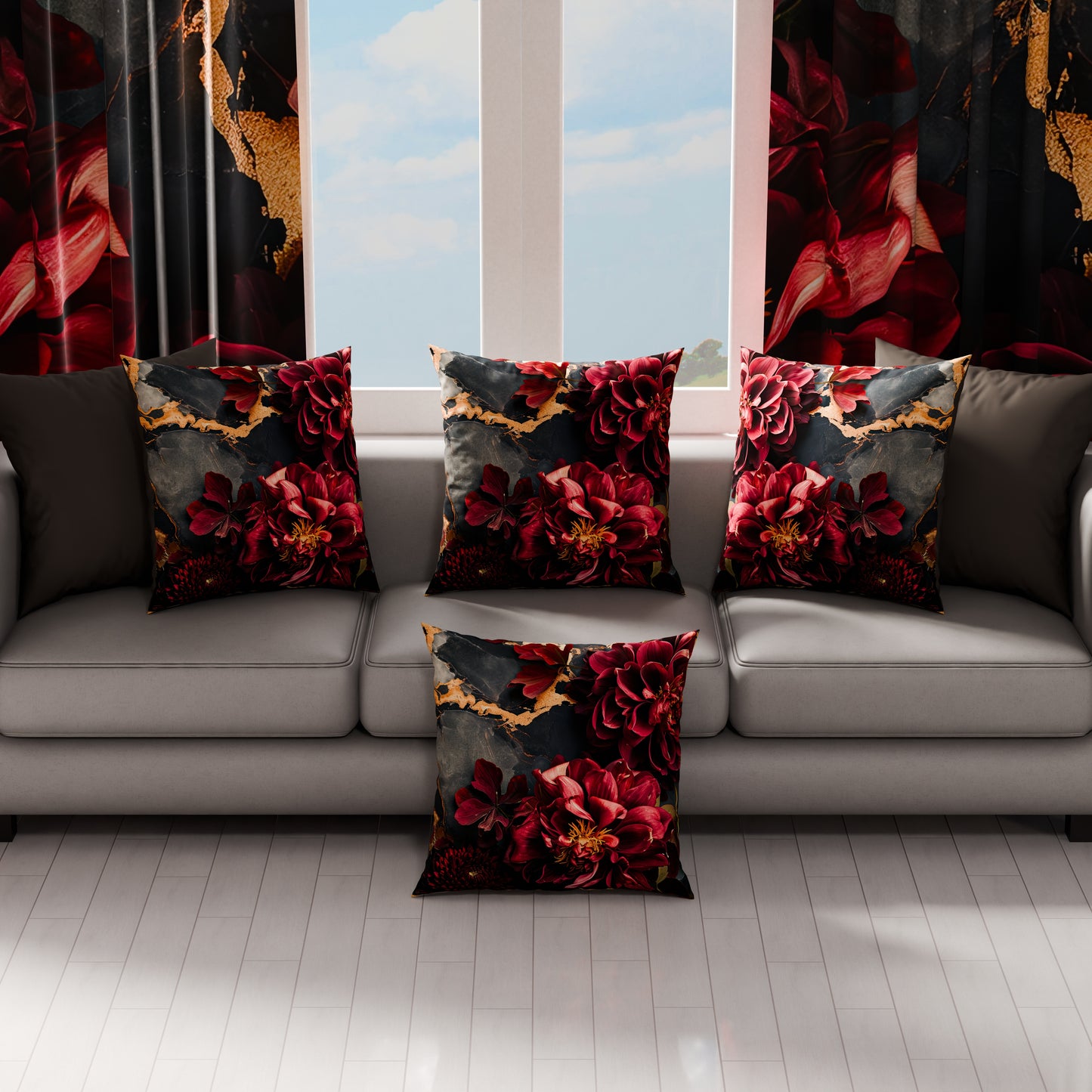 Cuscini, Copricuscini Divano, Cuscini Arredo in Stampa Digitale Floreale 06-16