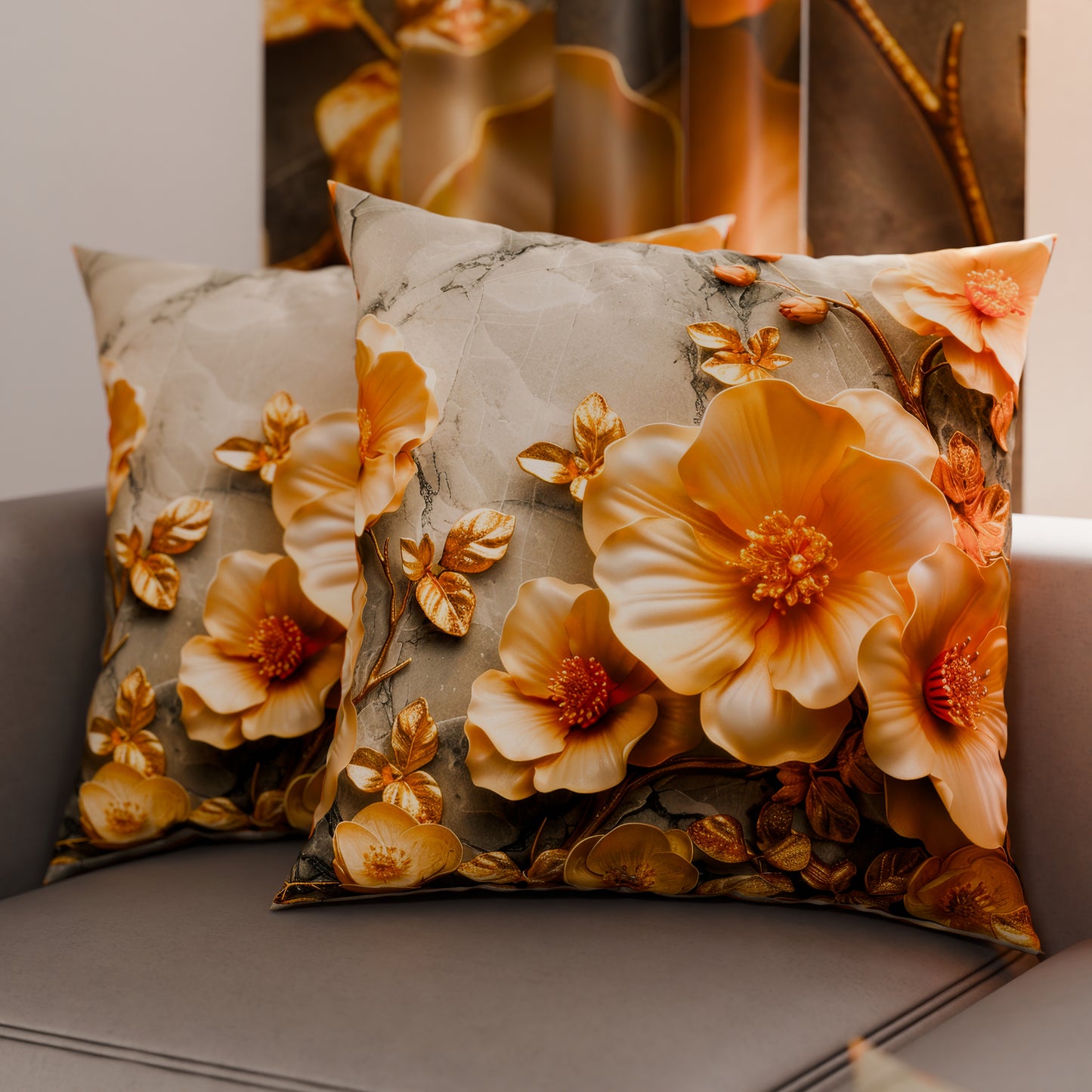 Cuscini, Copricuscini Divano, Cuscini Arredo in Stampa Digitale Floreale 06-17