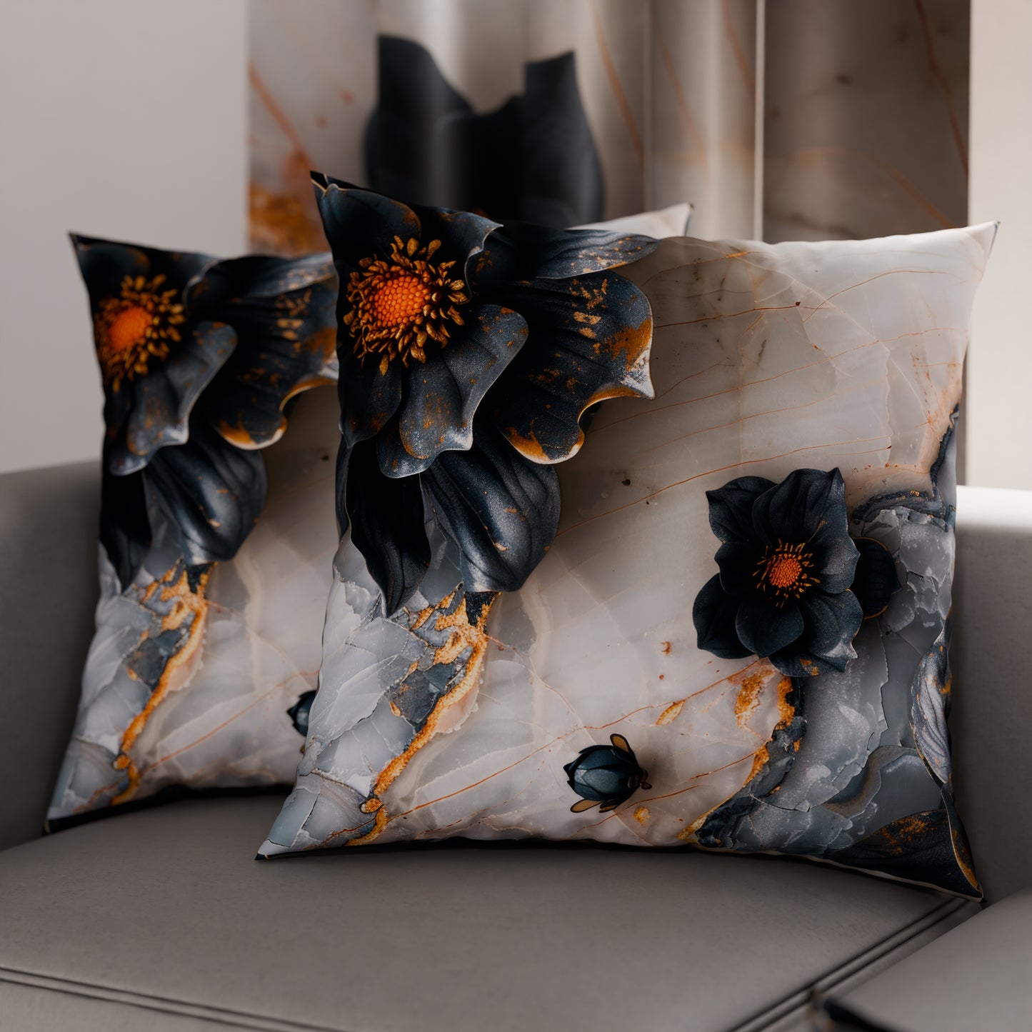 Cuscini, Copricuscini Divano, Cuscini Arredo in Stampa Digitale Floreale 06-18