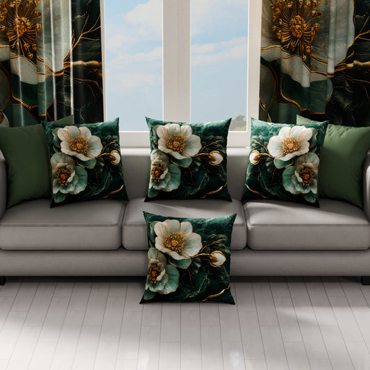 Coussins, Housses de coussin pour canapé, Coussins décoratifs en impression numérique florale 06-19