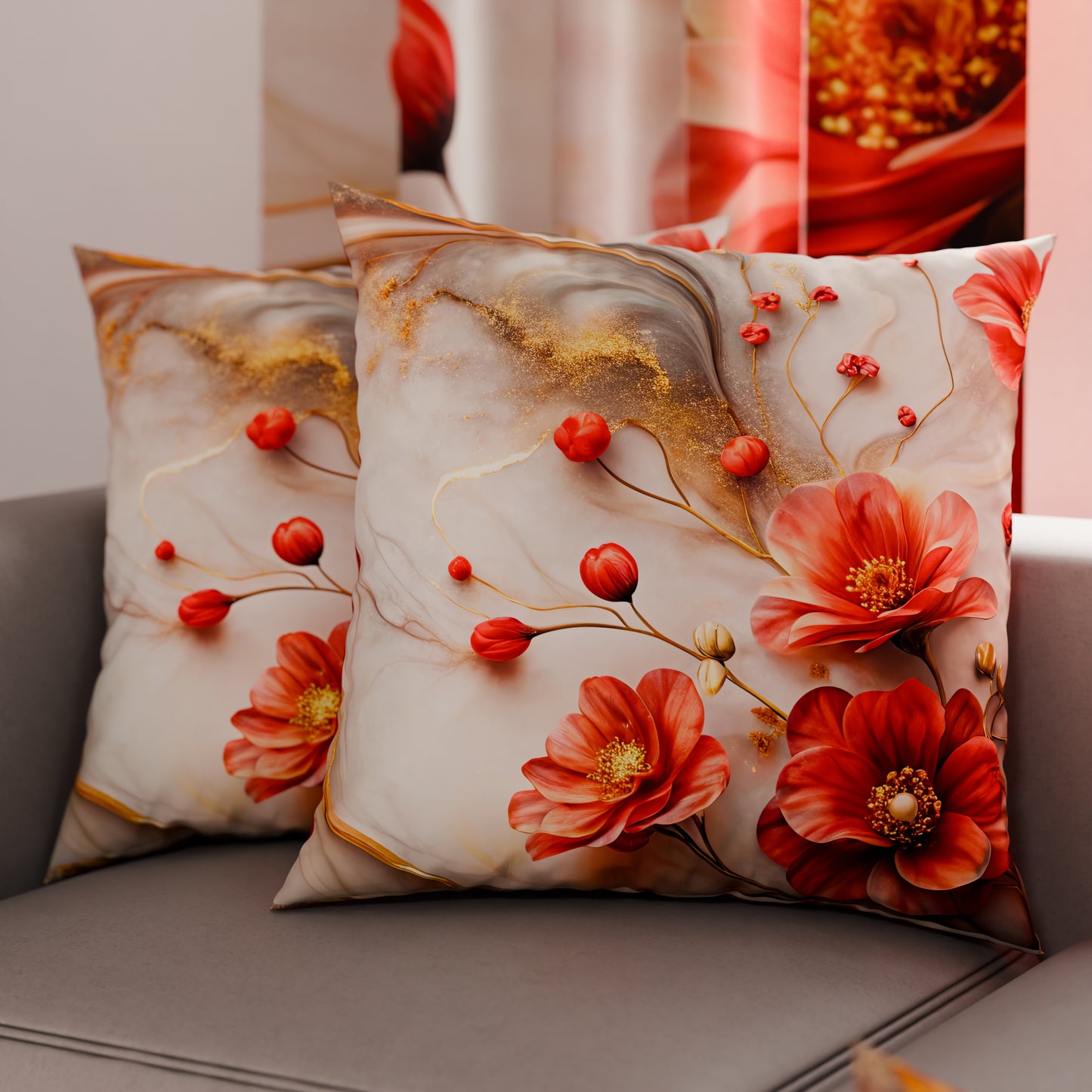 Cuscini, Copricuscini Divano, Cuscini Arredo in Stampa Digitale Floreale 06-2