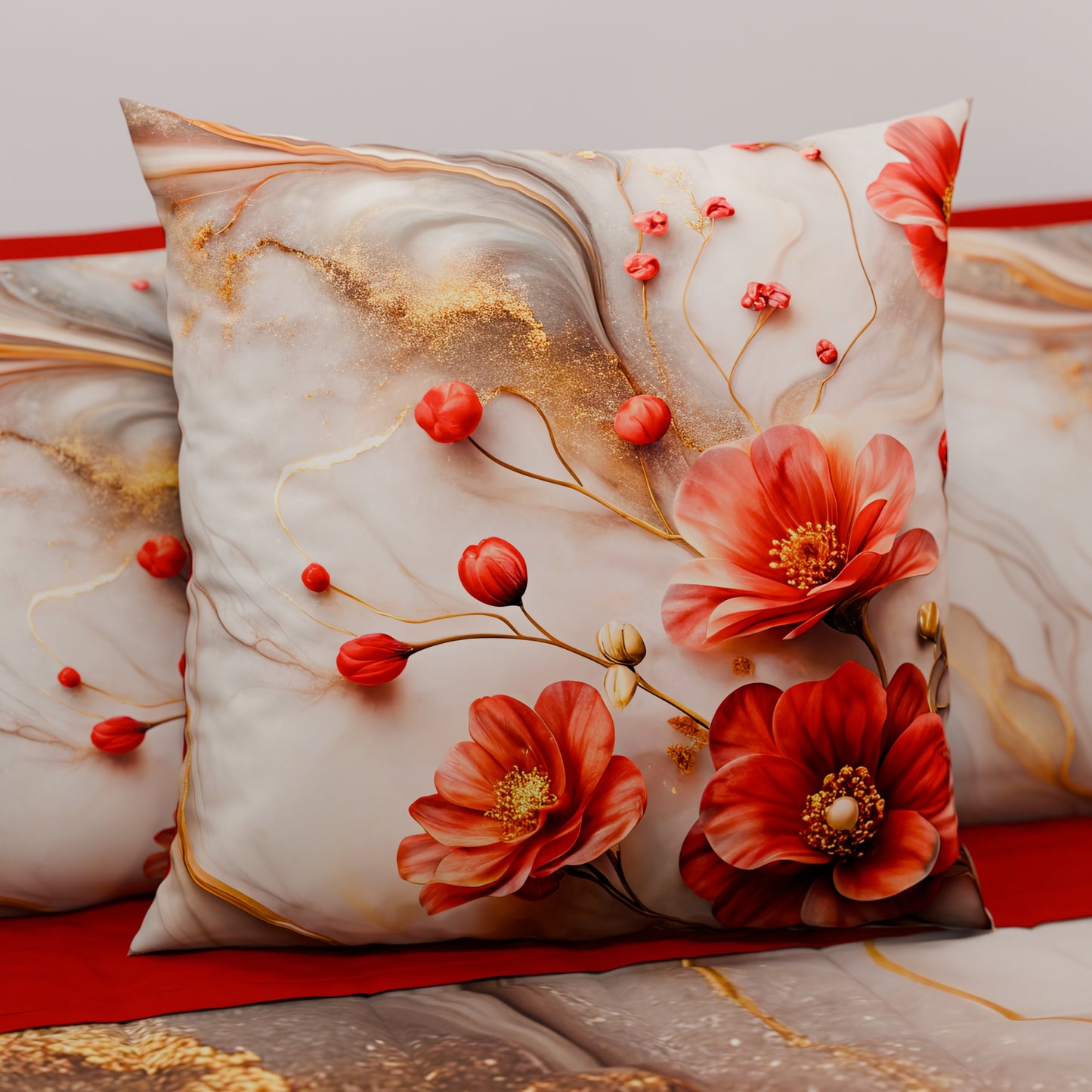 Cuscini, Copricuscini Divano, Cuscini Arredo in Stampa Digitale Floreale 06-2