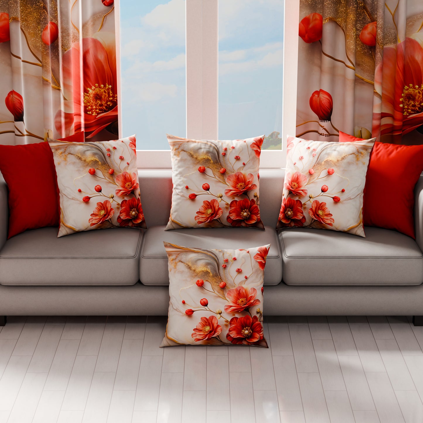 Cuscini, Copricuscini Divano, Cuscini Arredo in Stampa Digitale Floreale 06-2