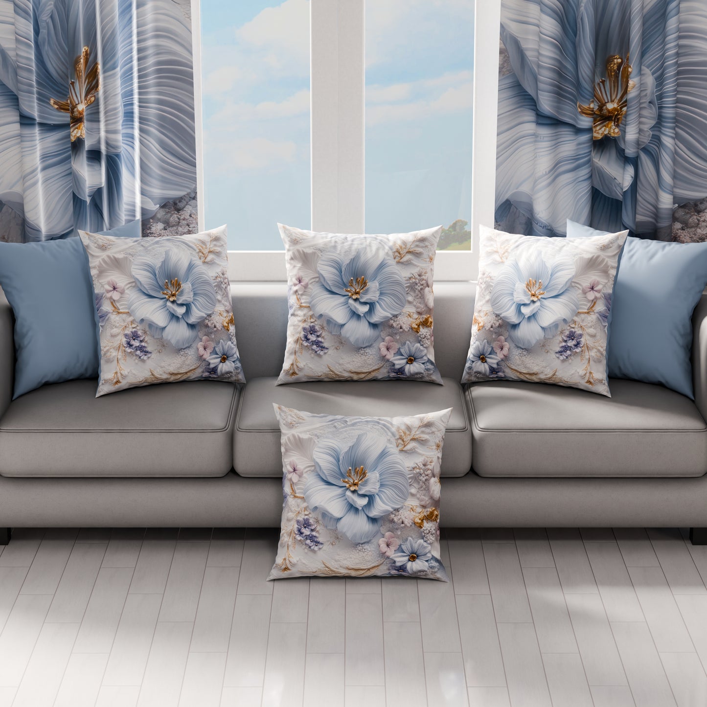 Cuscini, Copricuscini Divano, Cuscini Arredo in Stampa Digitale Floreale 06-4