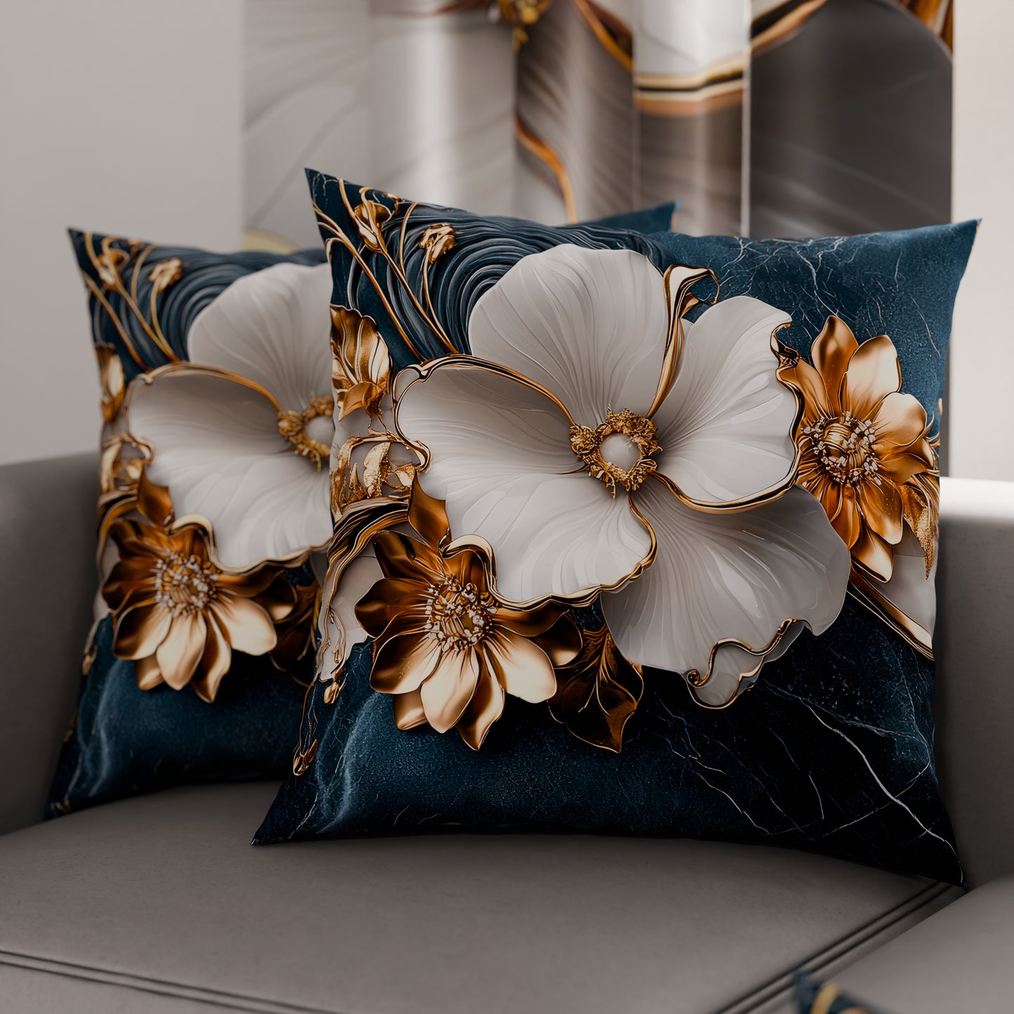 Cuscini, Copricuscini Divano, Cuscini Arredo in Stampa Digitale Floreale 06-5