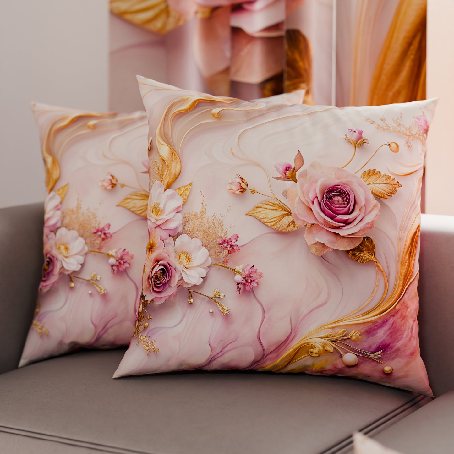 Cuscini, Copricuscini Divano, Cuscini Arredo in Stampa Digitale Floreale 06-6