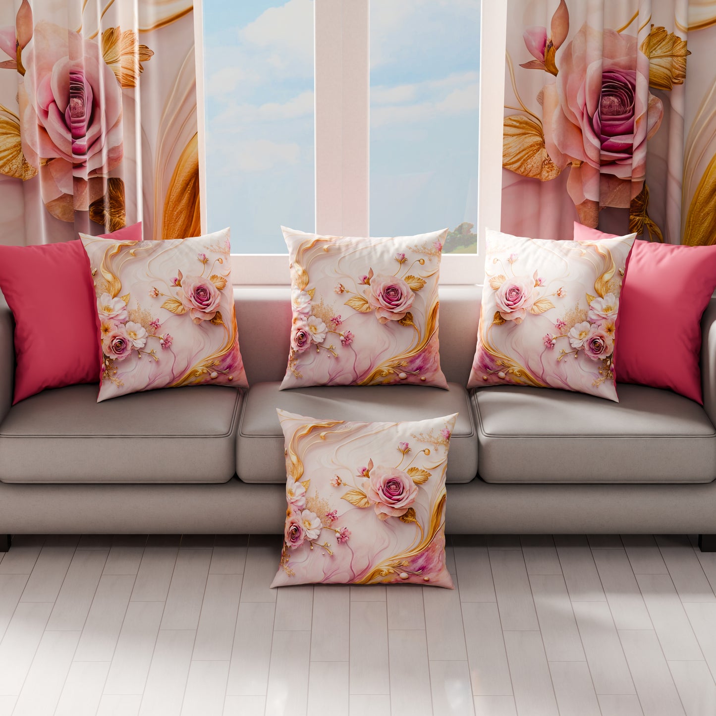 Cuscini, Copricuscini Divano, Cuscini Arredo in Stampa Digitale Floreale 06-6