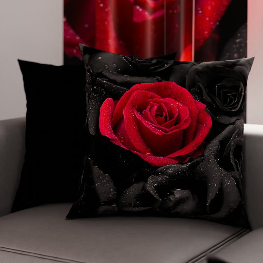 Cuscini, Copricuscini Divano, Cuscini Arredo in Stampa Digitale Black Roses