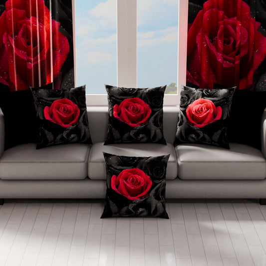Cuscini, Copricuscini Divano, Cuscini Arredo in Stampa Digitale Black Roses