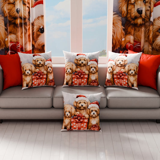 Coussins, Housses de coussin pour canapé, Coussins décoratifs de Noël Chien