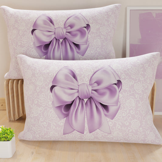 Pillowcases, Cushion Covers in Digital Print, Lilac Bow