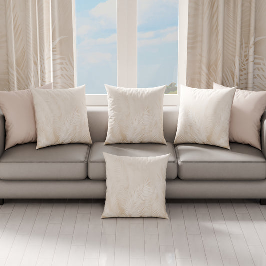 Coussins, Housses de coussin pour canapé, Coussins décoratifs en impression numérique Feuille Taupe