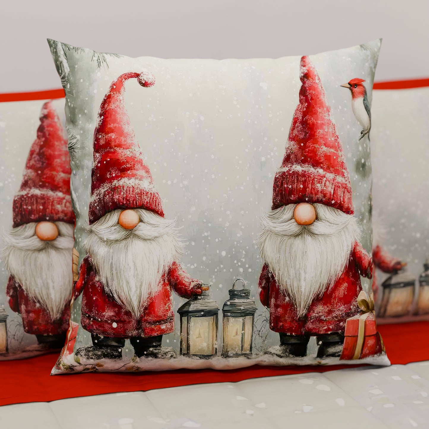 Cuscini, Copricuscini Divano, Cuscini Arredo Natalizi Gnomo 02