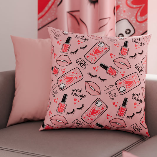 Cuscini, Copricuscini Divano, Cuscini Arredo in Stampa Digitale Lipstick Rosa