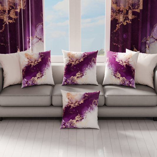Coussins, Housses de coussin pour canapé, Coussins décoratifs en impression numérique Marble 01 Violet