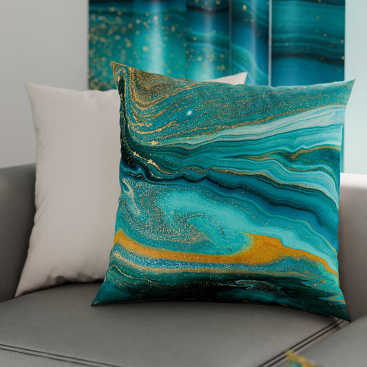 Cuscini, Copricuscini Divano, Cuscini Arredo in Stampa Digitale Marble 02 Verde