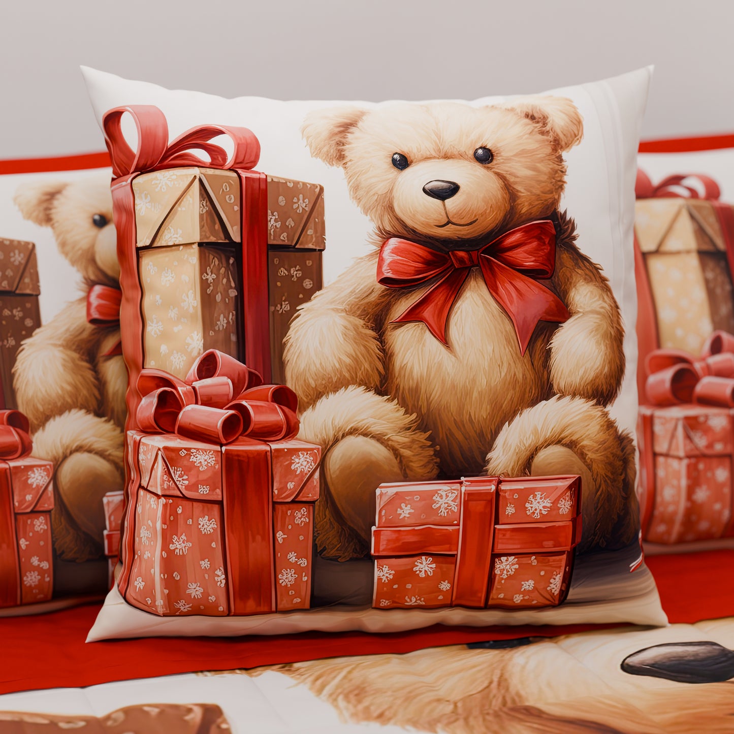 Cuscini, Copricuscini Divano, Cuscini Arredo Natalizi Orsetto 02