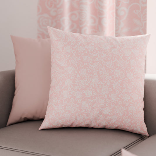 Cuscini, Copricuscini Divano, Cuscini Arredo in Stampa Digitale Pizzo Rose Rosa