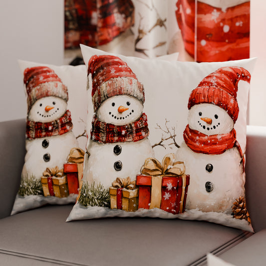 Cuscini, Copricuscini Divano, Cuscini Arredo Natalizi Pupazzo 01