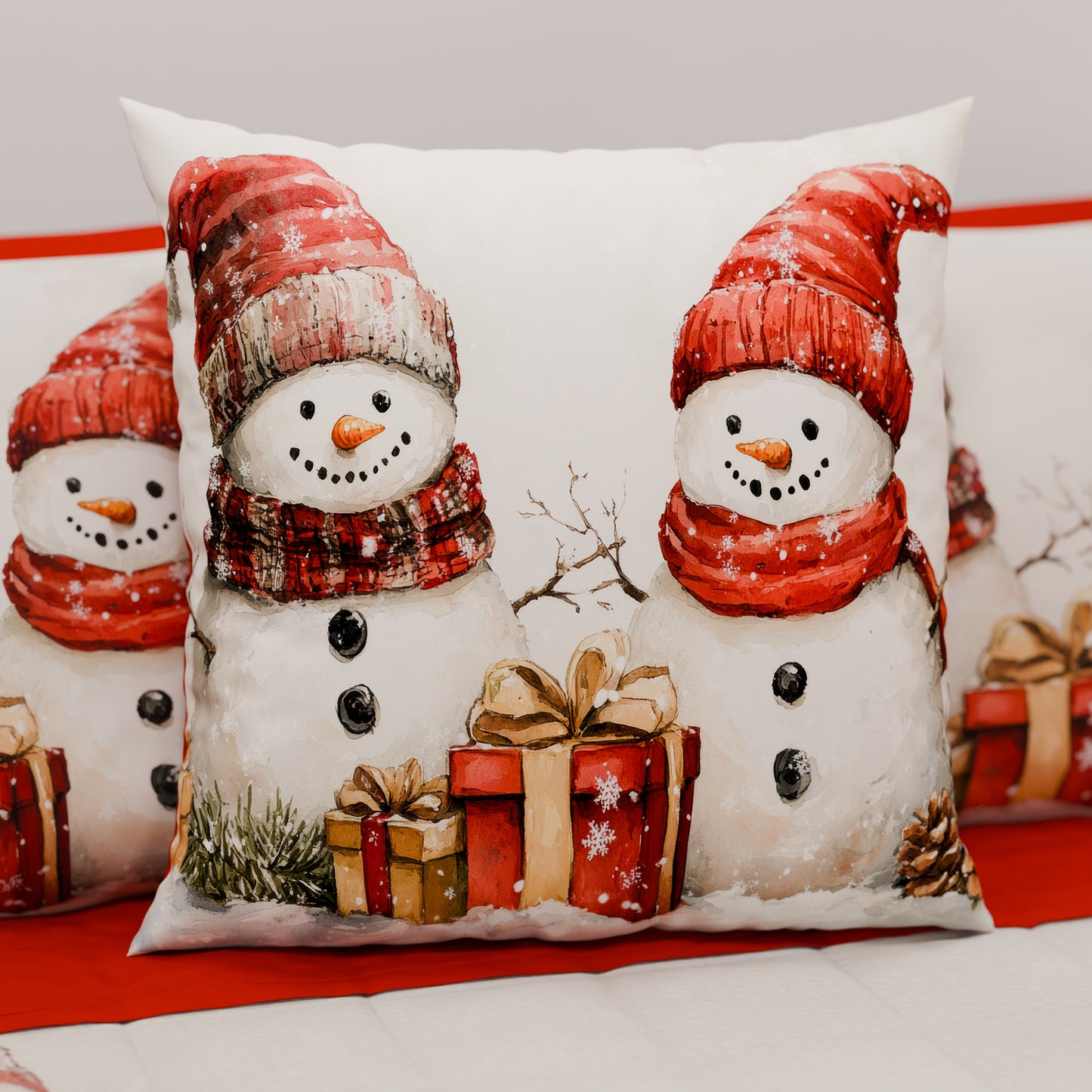 Cuscini, Copricuscini Divano, Cuscini Arredo Natalizi Pupazzo 01