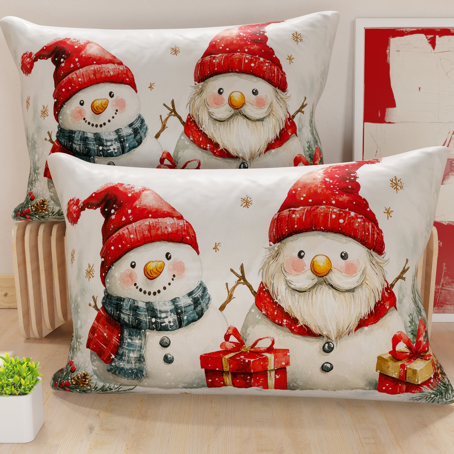 Federe Cuscini in Stampa Digitale Natale, Pupazzo 02