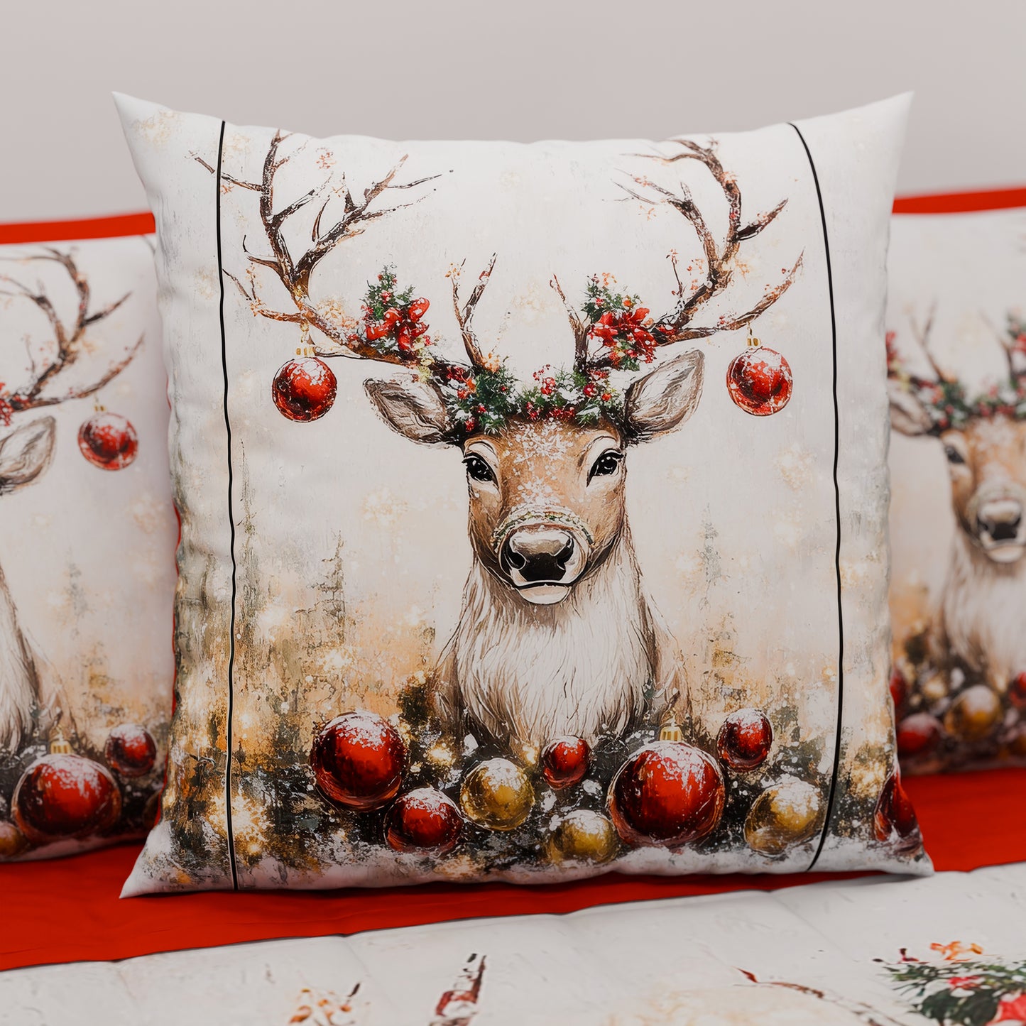 Cuscini, Copricuscini Divano, Cuscini Arredo Natalizi Renna