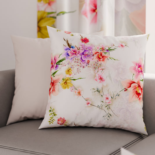 Cuscini, Copricuscini Divano, Cuscini Arredo in Stampa Digitale Spring 02 Bianco