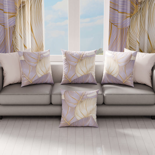 Coussins, Housses de coussin pour canapé, Coussins décoratifs en impression numérique Tropical Lilas Or