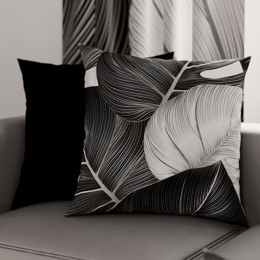 Cuscini, Copricuscini Divano, Cuscini Arredo in Stampa Digitale Tropical Nero Argento