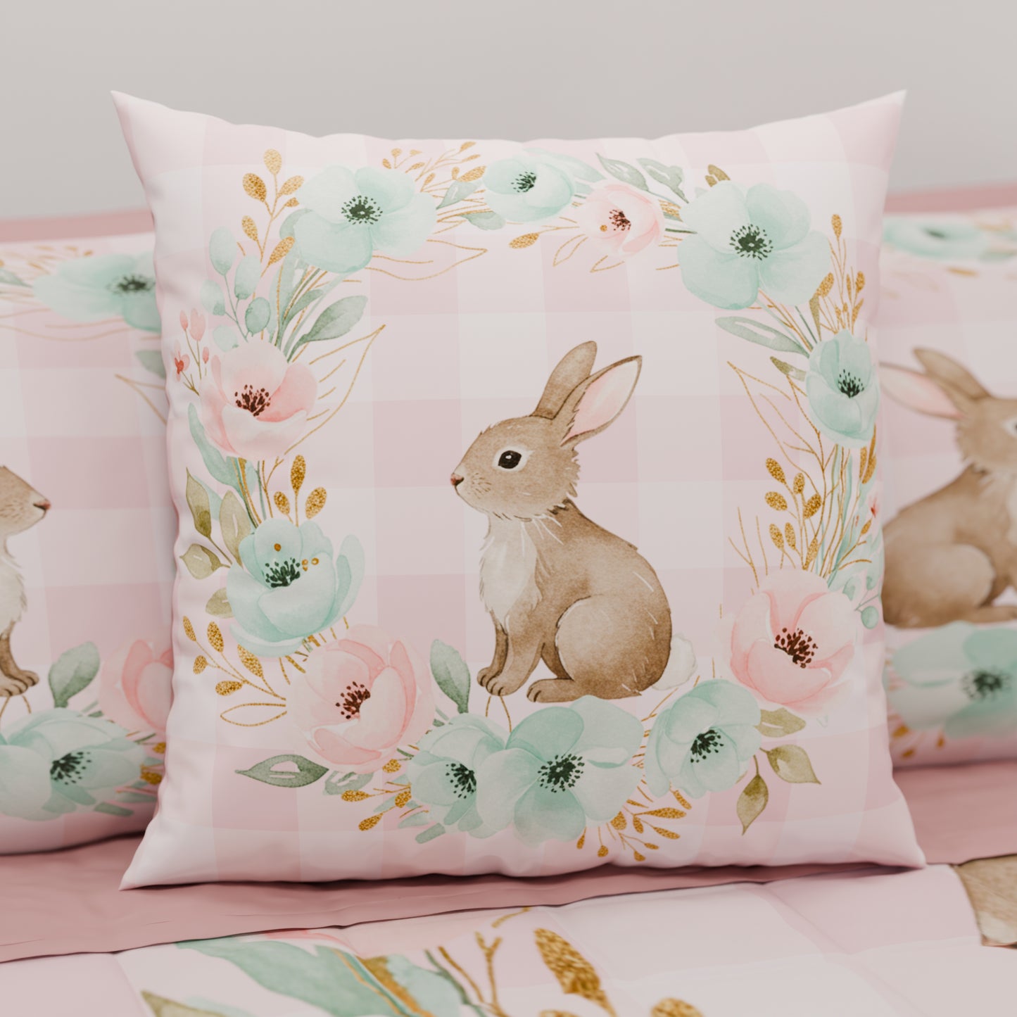 Cuscini, Copricuscini Divano, Cuscini Arredo in Stampa Digitale Pasqua Little Bunny