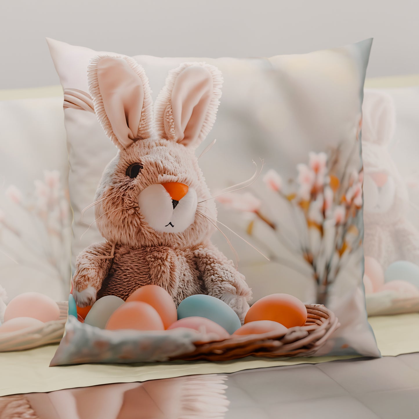 Cuscini, Copricuscini Divano, Cuscini Arredo in Stampa Digitale Pasqua Bunny Toy