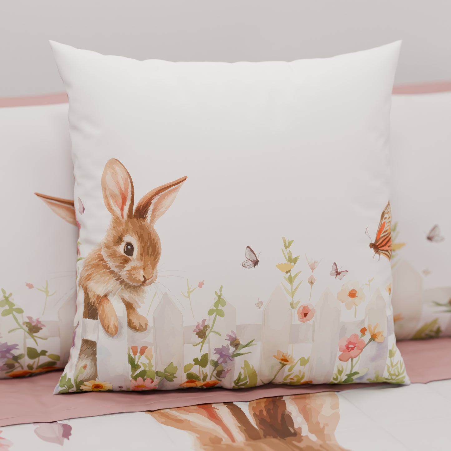 Cuscini, Copricuscini Divano, Cuscini Arredo in Stampa Digitale Pasqua Bunny Garden