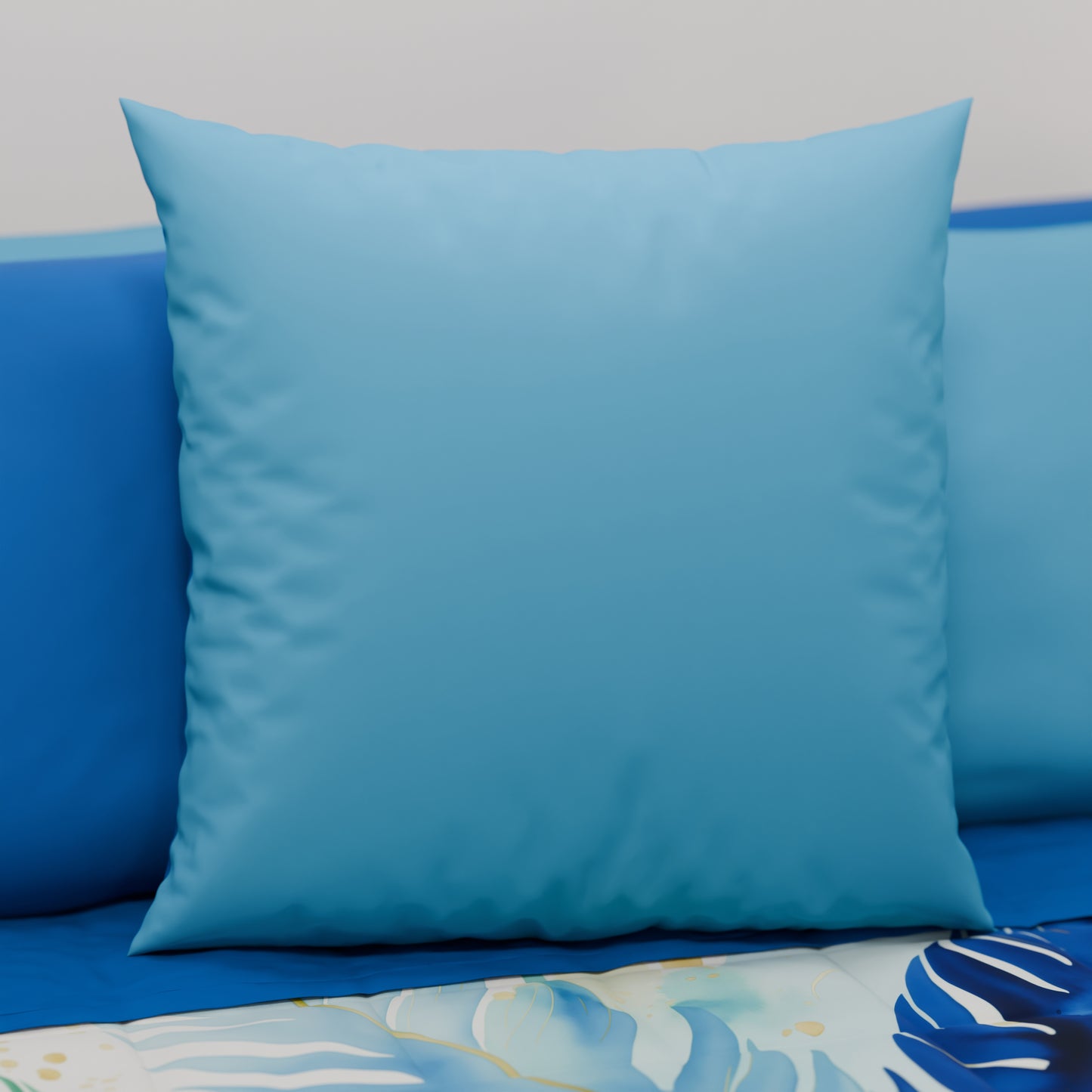 Cuscini, Copricuscini Divano, Cuscini Arredo in Tinta Unita, Blu Elettrico/Celeste