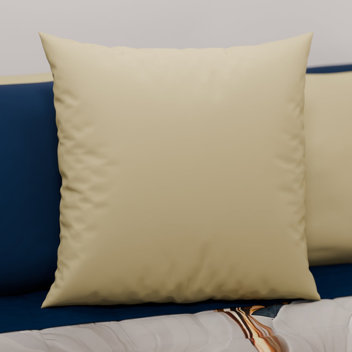 Cuscini, Copricuscini Divano, Cuscini Arredo in Tinta Unita, Blu Notte/Tortora