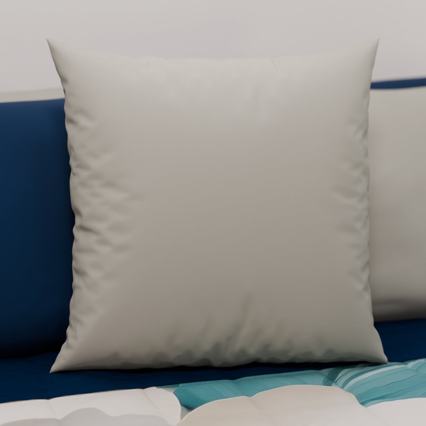Cuscini, Copricuscini Divano, Cuscini Arredo in Tinta Unita, Grigio Chiaro/Blu Notte